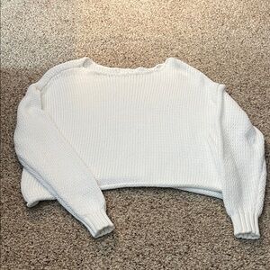 Aerie Classic White Knit Sweater